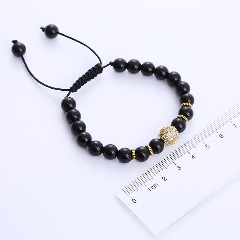 Pulsera de ágata con bolas tejidas a mano al por mayor